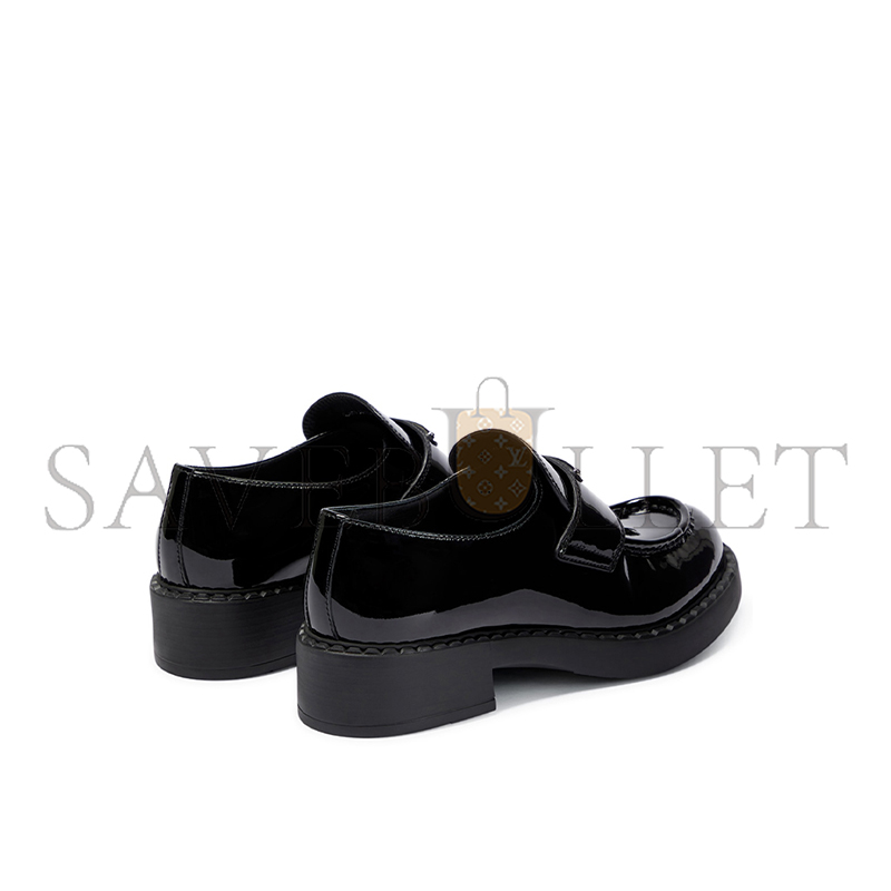 PRADA LOGO PATENT LEATHER LOAFERS 